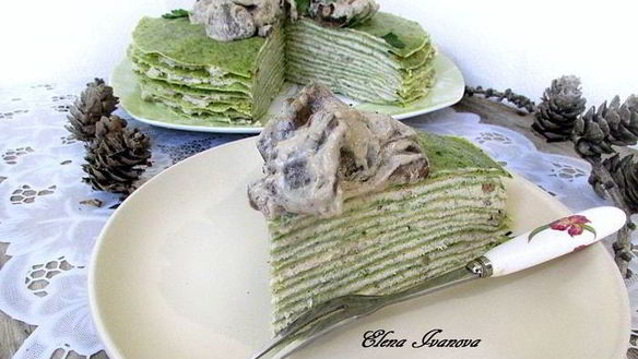 ШАГ 18. блинный тортик с грибным соусом