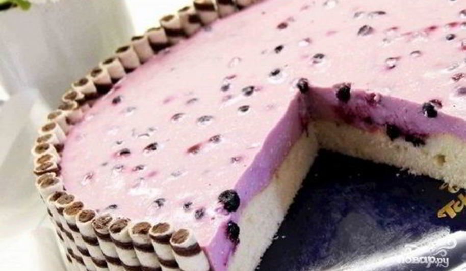 Рецепт чернично-йогуртовый торт