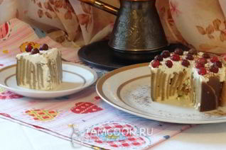Кофейно-творожный тортик