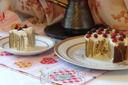 Кофейно-творожный тортик