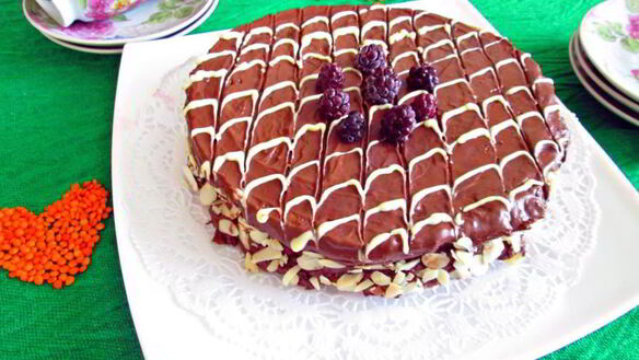 ШАГ 3. постный полезный чечевичный торт с ежевичным кремом