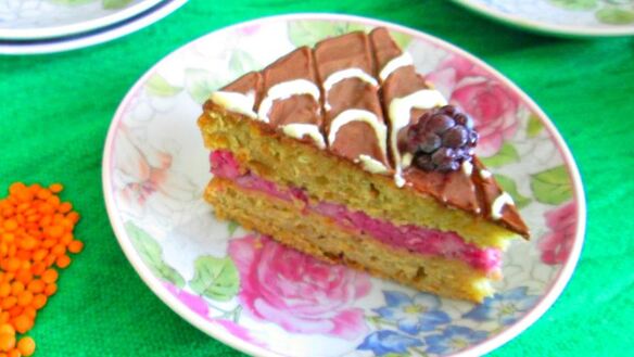 ШАГ 4. постный полезный чечевичный торт с ежевичным кремом