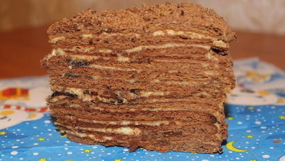 ШАГ 18. шоколадный медовик с черносливом