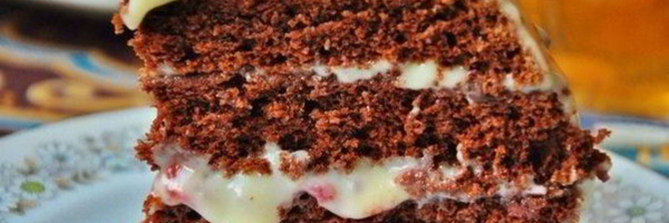 Шоколадный торт с заварным кремом на протеине