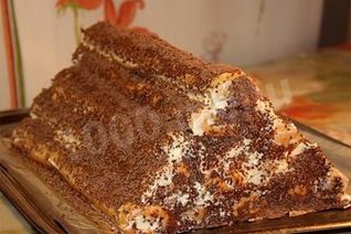 Шоколадный торт Зимняя вишня трубочками