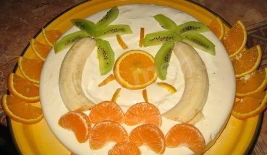 Рецепт сладкий торт банановый рай