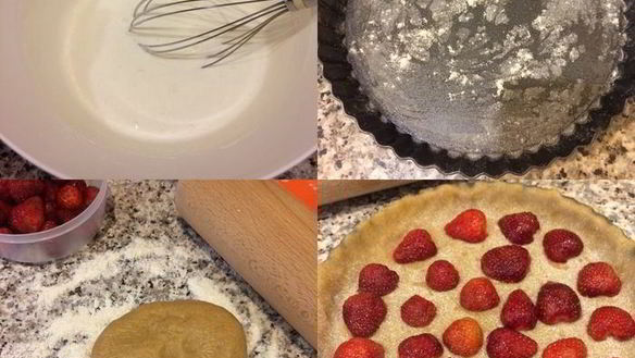 ШАГ 2. сметанник с клубникой