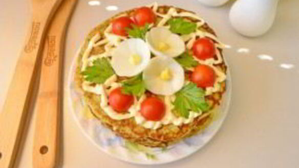 ШАГ 8. торт из кабачковых блинчиков