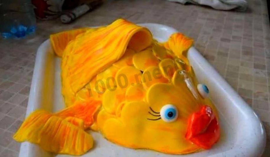 Рецепт торт рыба из мастики