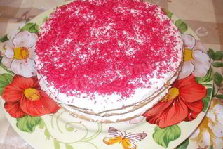 Торт с масляным кремом с кокосовой стружкой