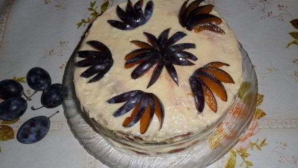 ШАГ 22. торт с заварным кремом и сливами