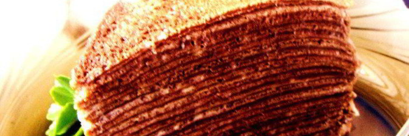 Торт шоколадно-креповый с заварным кремом