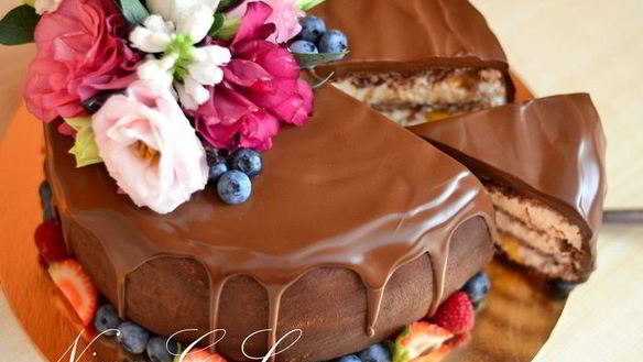 ШАГ 23. торт шоколадно-сливочный цветочная феерия