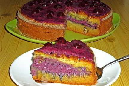 Торт Стаканник с черничным кремом