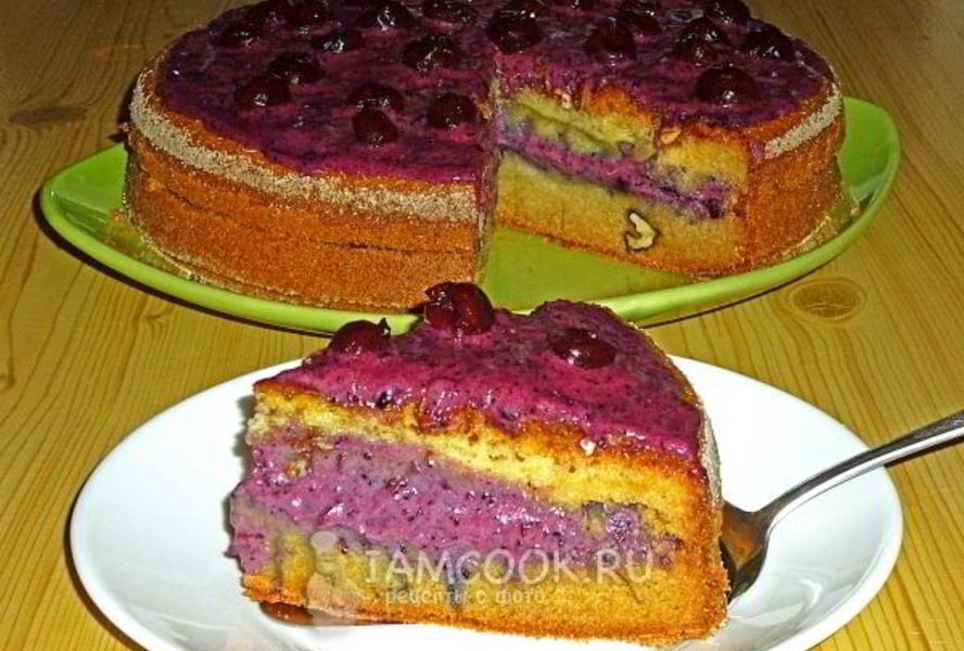 Торт Стаканник с черничным кремом