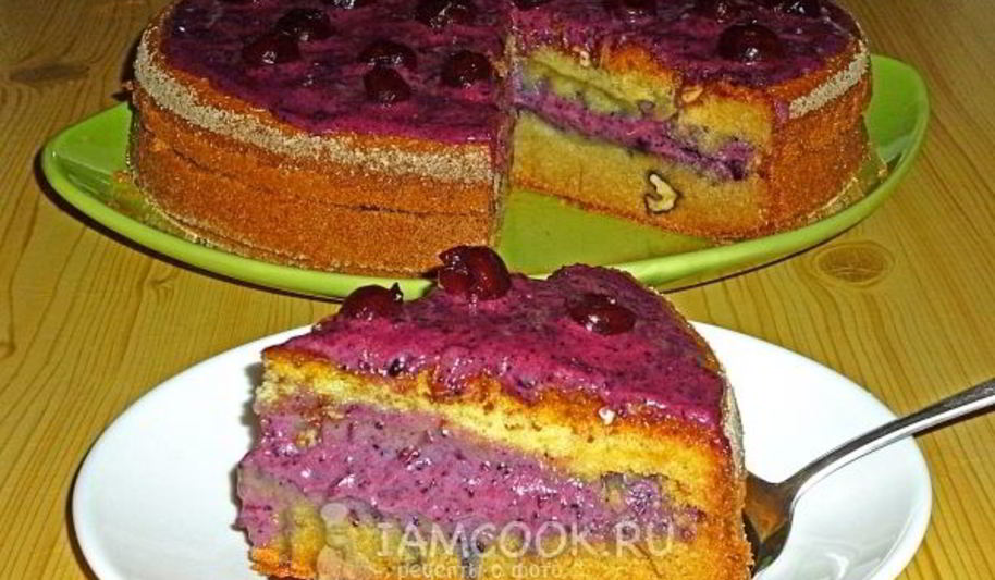 Рецепт торт стаканник с черничным кремом