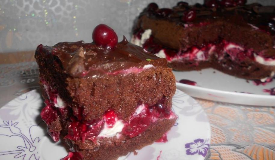 Рецепт торт вишнево-шоколадное сердце
