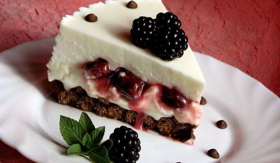 Рецепт творожно-зефирный торт с вишней