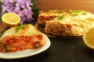 Блинная запеканка с ветчиной