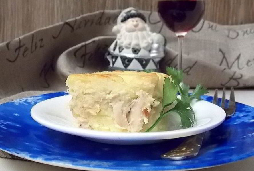 Картофельная запеканка с курицей и сыром