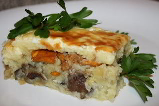 Картофельно-грибная запеканка