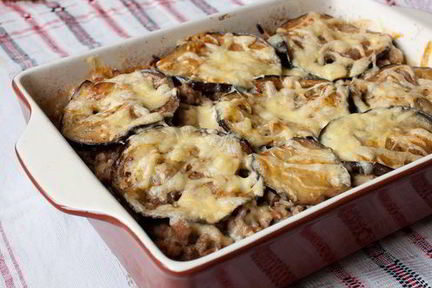 Мясная запеканка с баклажанами