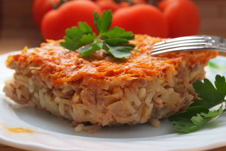 Мясная запеканка с овощами
