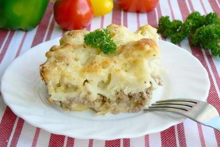 Мясная запеканка с цветной капустой