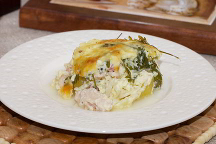 Нежная запеканка с куриным филе