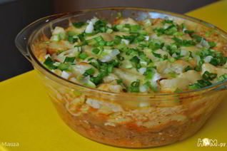 Овощная запеканка с мясом и макаронами