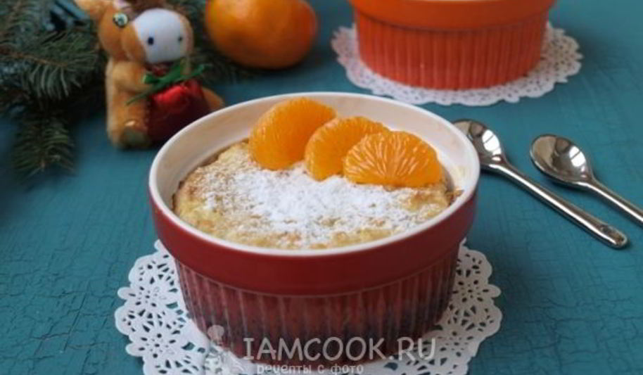Рецепт овсяно-творожная запеканка с мандаринами