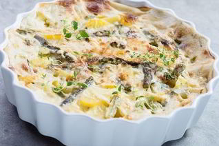 Цветная запеканка из спаржи