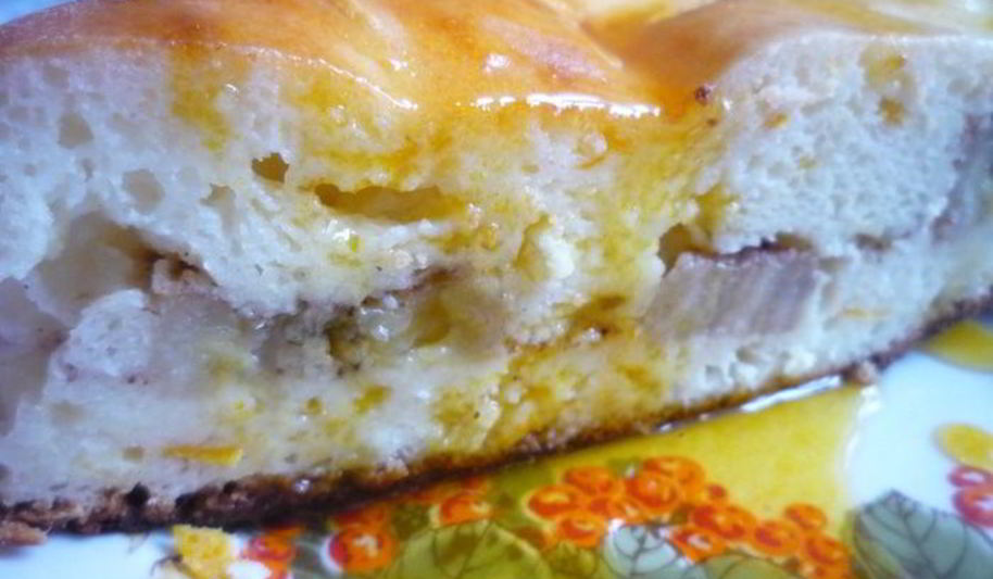 Рецепт творожная запеканка с фруктами и рисовой мукой