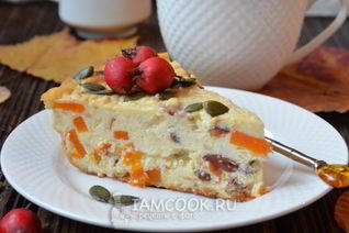 Творожная запеканка с яблоком и тыквой