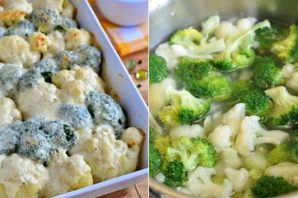 Запеканка из брокколи и цветной капусты