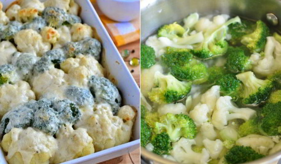 Рецепт запеканка из брокколи и цветной капусты
