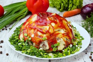 Запеканка из картофельного пюре с фаршем