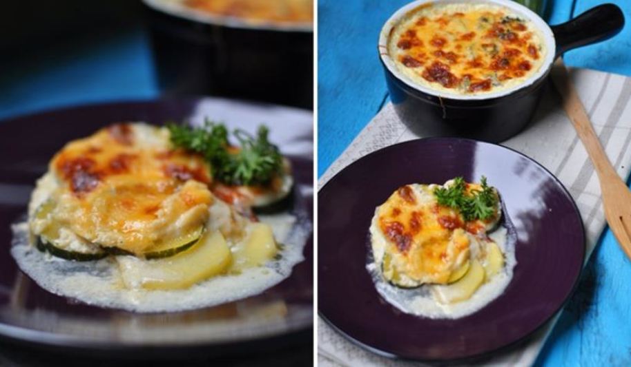Рецепт запеканка из картофеля и цуккини в сливках