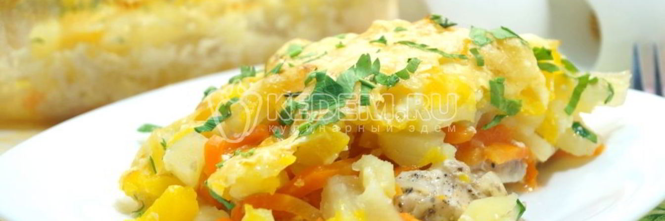 Запеканка с курицей и тыквой в духовке