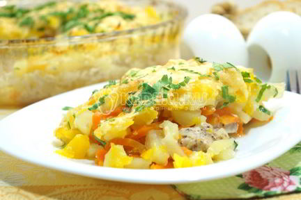 Запеканка с курицей и тыквой в духовке