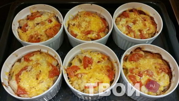 ШАГ 6. запеканка с курицей в формочках