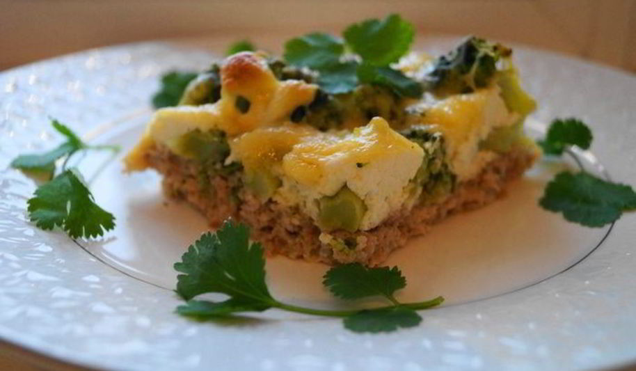 Рецепт запеканка с мясным фаршем и брокколи
