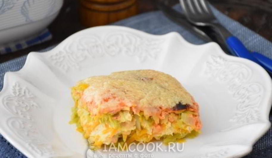 Рецепт запеканка с овощами, сыром и фаршем из индейки