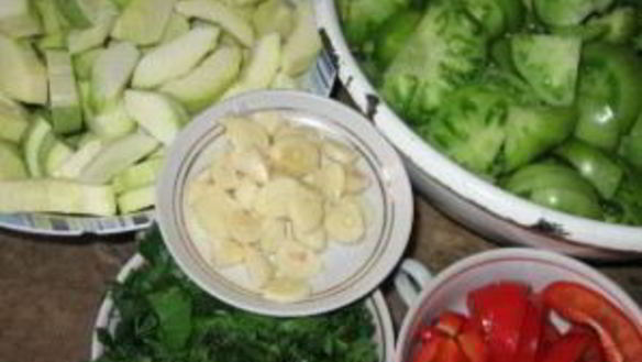 ШАГ 2. кабачки с помидорами на зиму