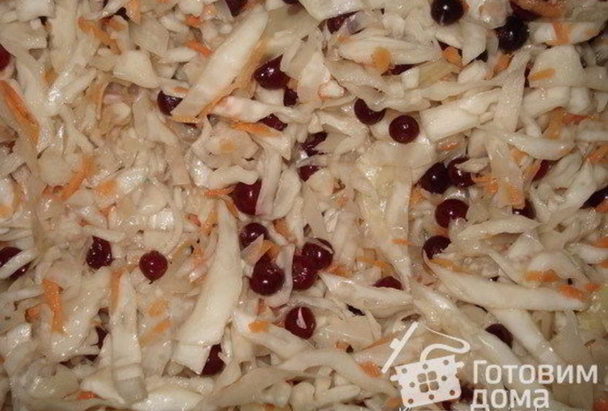 Капуста квашеная в банках с клюквой