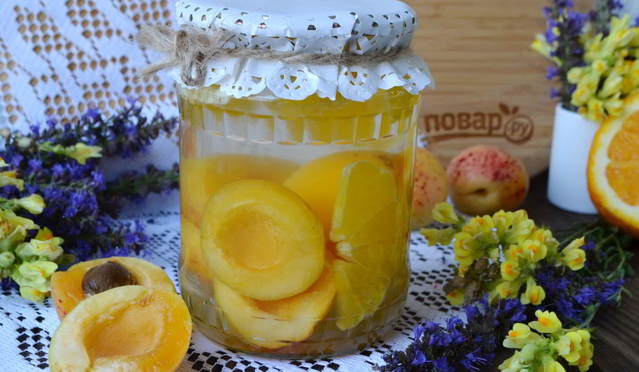 Рецепт компот из абрикосов и апельсинов на зиму