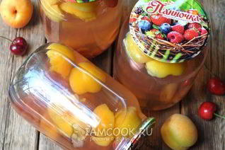 Компот из черешни и абрикоса