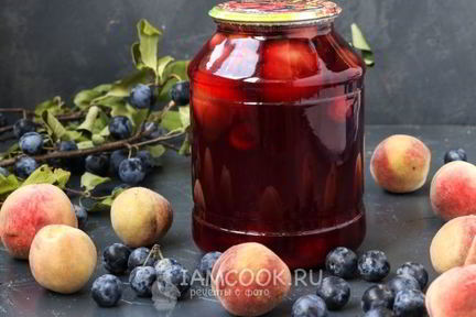 Компот из терна и персиков на зиму