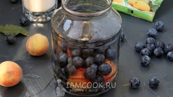 ШАГ 4. компот из терна и персиков на зиму