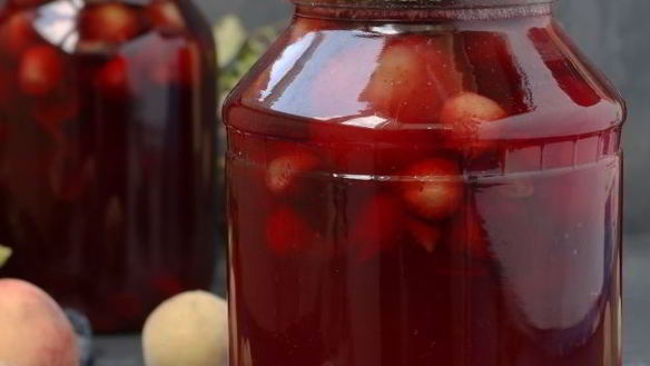 ШАГ 8. компот из терна и персиков на зиму